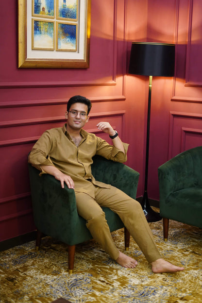 Exclusive Mocha Earth Linen Set – Cozy Luxury Look