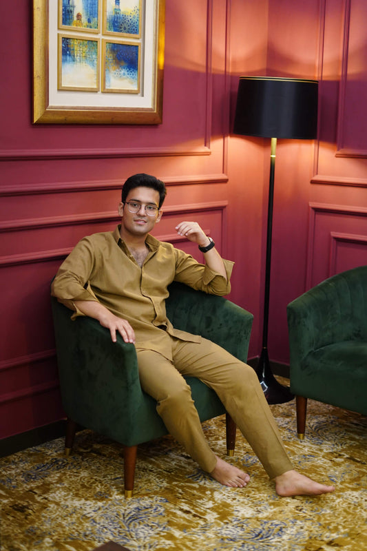 Exclusive Mocha Earth Linen Set – Cozy Luxury Look