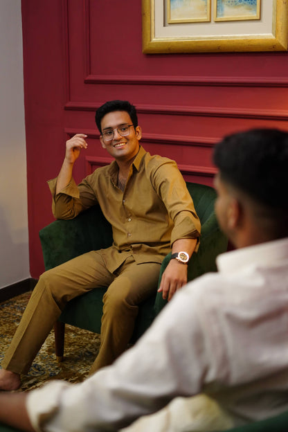 Exclusive Mocha Earth Linen Set – Cozy Luxury Look